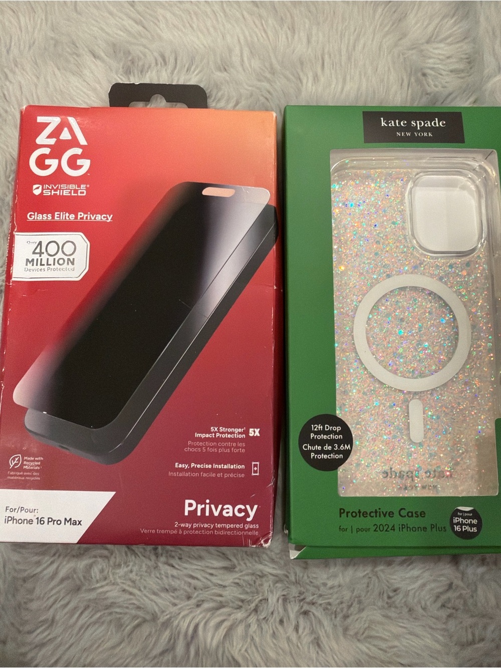 kate spade Glitter Protective Case for iPhone 16 Plus - plus screen protector
